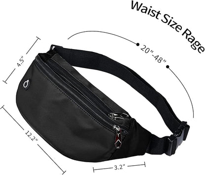 Waterproof Fanny Pack for Men and Women Durable Sports Waist Bag with Adjustable Belt, Perfect for Travel, Hiking, Running, and Outdoor Activities