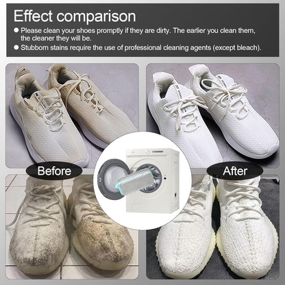 Shoe Washing Machine Bag (2 Pack) - Sneaker Laundry Bag for Washer, Reusable Mesh Shoe Cleaner Protector, Durable Chenille Fiber for Sneakers, Canvas, Sports & Kids Shoes, Prevents Damage & Scuffs