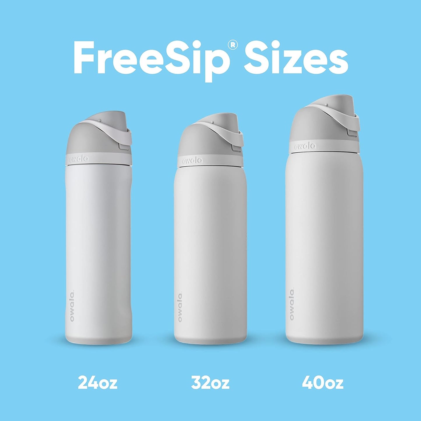 FreeSip Insulated Stainless Steel Water Bottle with Built-in Straw, BPA-Free, Leak-Proof Sports Bottle for Travel, School and Gym. Available in 24 oz & 40 oz, Including Star Wars Editions, Shy Marshmallow, Stronger Than You Think