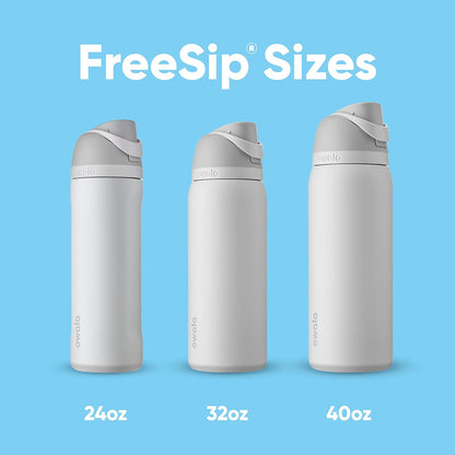 FreeSip Insulated Stainless Steel Water Bottle with Built-in Straw, BPA-Free, Leak-Proof Sports Bottle for Travel, School and Gym. Available in 24 oz & 40 oz, Including Star Wars Editions, Shy Marshmallow, Stronger Than You Think
