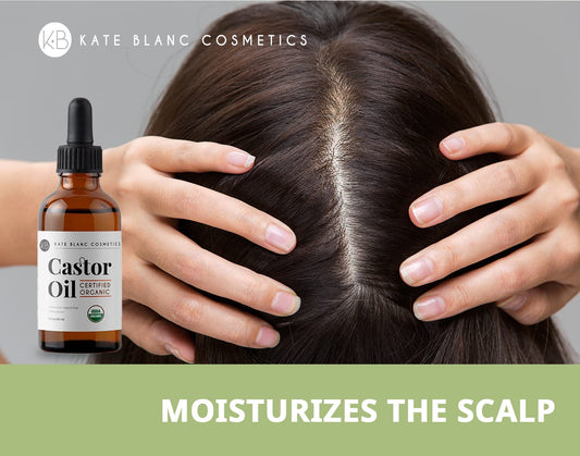 Organic Castor Oil for Hair Growth, Eyelashes & Eyebrows | Cold Pressed, Hexane-Free, Natural Moisturizer for Skin & Scalp
