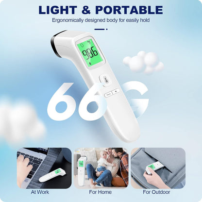 No-Touch Thermometer for Adults and Kids, Fast Accurate Digital Thermometer with Fever Alarm & Silent Mode, 2 in 1 Forehead & Object Measurement, Easy-to-use, Kids and Elderly,1-Second Results,
