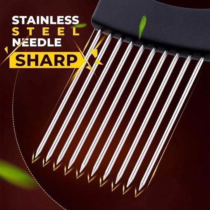 Stainless Steel Onion Slice Holder Tool, Lemon Slicer Vegetable Cutter, Chopper  MultipurposeSlicing Assistant Tool for Meat, Onion,Lemon, Potato, Tomato Home Kitchen Tools (1 PCS 3"L x 5.51"W x 3.7"H)