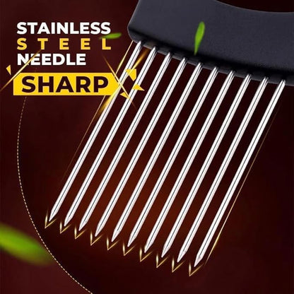 Stainless Steel Onion Slice Holder Tool, Lemon Slicer Vegetable Cutter, Chopper  MultipurposeSlicing Assistant Tool for Meat, Onion,Lemon, Potato, Tomato Home Kitchen Tools (1 PCS 3"L x 5.51"W x 3.7"H)