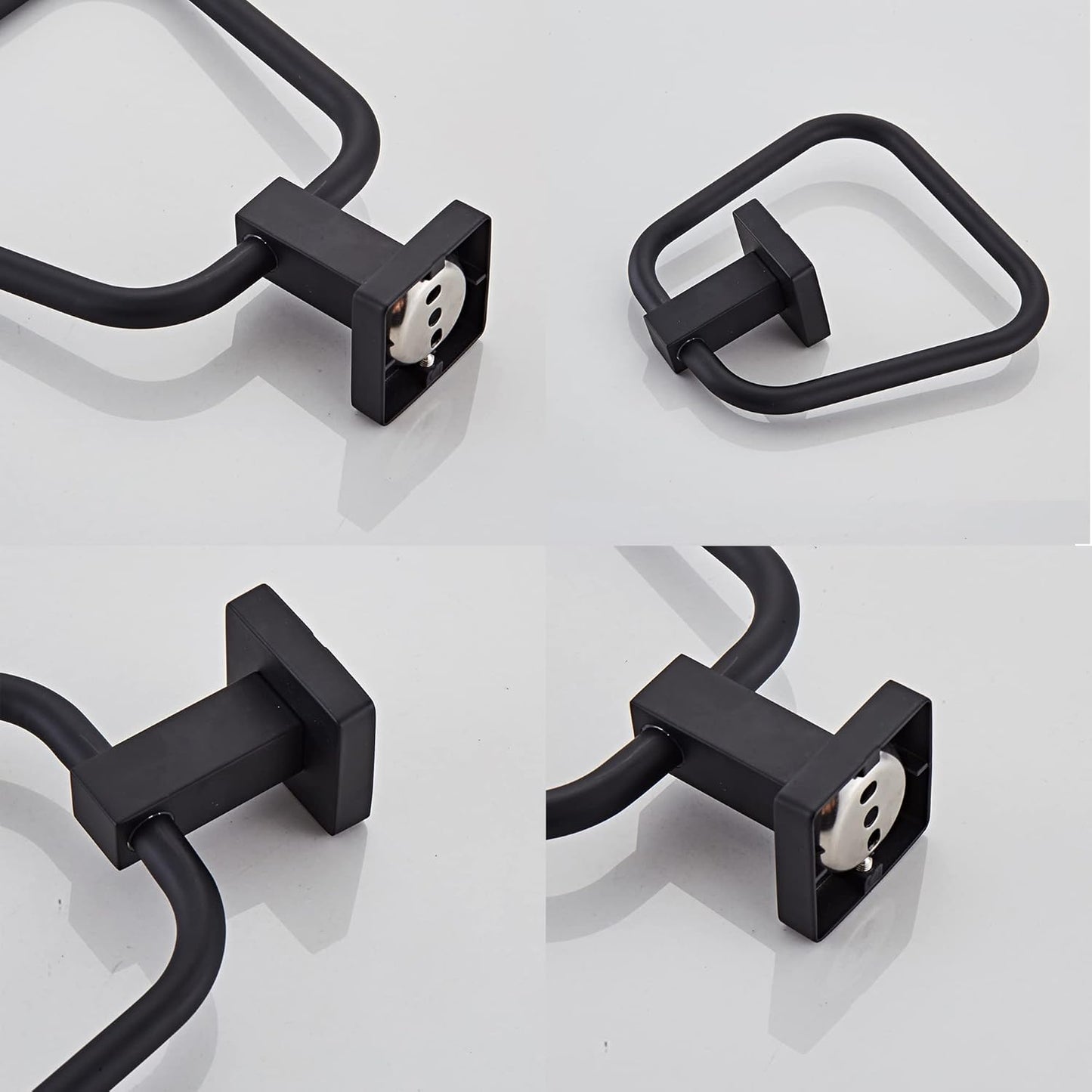 Matte Black Stainless Steel Towel Ring  Heavy Duty Hand Towel Holder for Bathroom & Kitchen