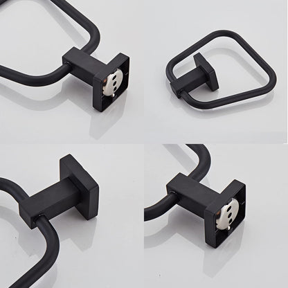 Matte Black Stainless Steel Towel Ring  Heavy Duty Hand Towel Holder for Bathroom & Kitchen