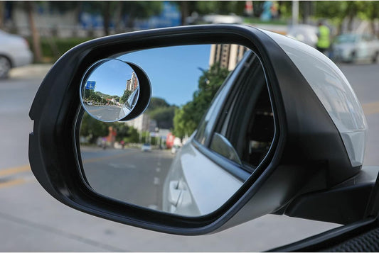 Blind Spot Mirrors 2" Round HD Glass, Frameless Convex Wide-Angle Rear View Mirrors with Adjustable Swivel Base Universal Stick-On for Cars, SUVs and Trucks(2-Pack).