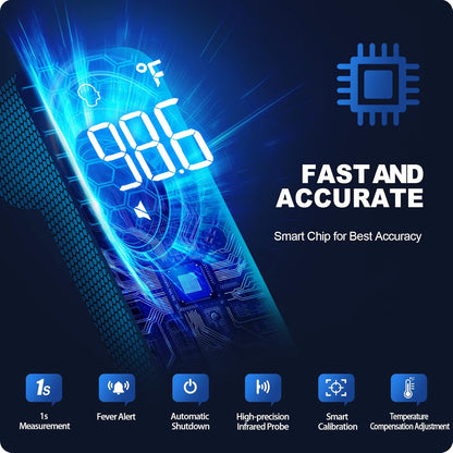 No-Touch Thermometer for Adults and Kids, Fast Accurate Digital Thermometer with Fever Alarm & Silent Mode, 2 in 1 Forehead & Object Measurement, Easy-to-use, Kids and Elderly,1-Second Results,