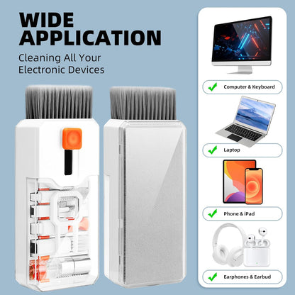 Keyboard Cleaning Kit Laptop Cleaner 10-in-1 cleaning tool – Laptop, Phone, Earbuds & Camera – Retractable Brush, Cleaning Pen, Spray Bottle & Microfiber – Portable All-in-One