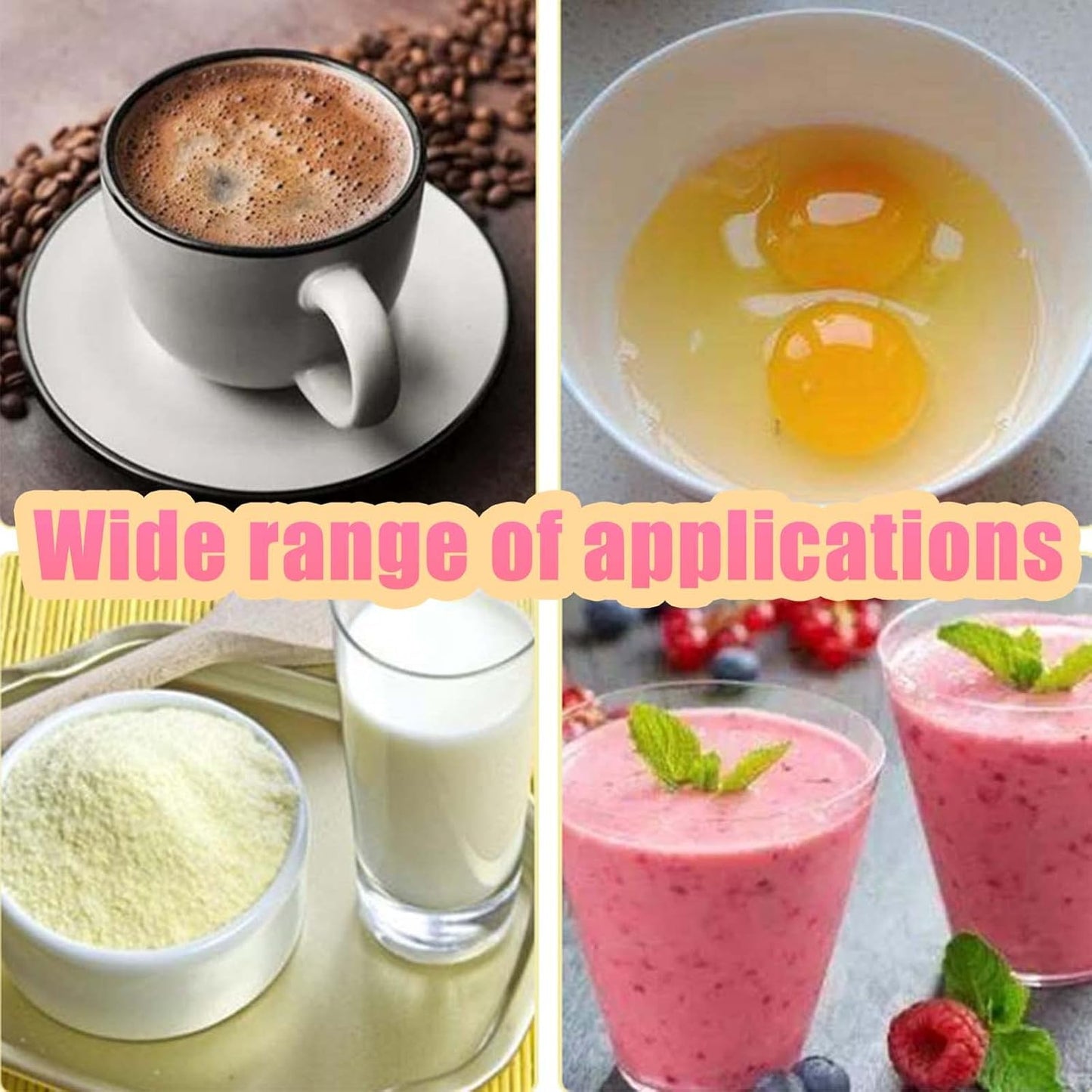 Multi-Purpose Hand Blender, Immersion Electric Milk Frother, 304 Stainless Steel Blender Stick, Handheld Electric Handle Egg Beater Coffee Juice Mixer Black Colors 8.5 x 1.57 x 1.06 inches