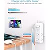 One Beat Surge Protector Outlet Extender - One Beat 6 AC Multi Plug Outlet with 3 USB Ports (1 USB C), 1800J Wall Charger, 3-Sided Power Strip Spaced Outlet Splitter for Home Office  & Travel Color ‎White 6.3 x 2.76 x 2.17 inches