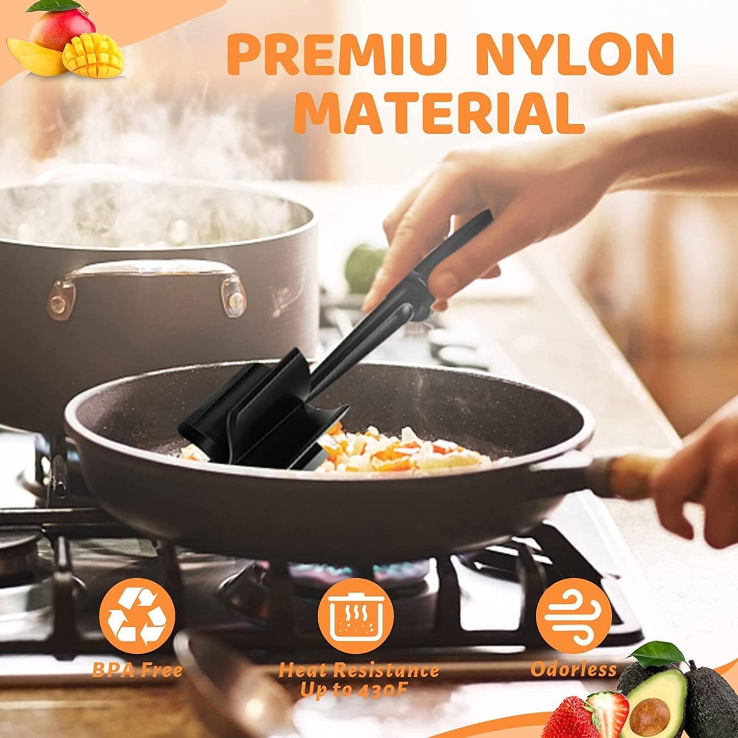 Premium Kitchen Tool Set - Vegetable Peeler & Heat-Resistant Meat Chopper, Hamburger Smasher & Potato Masher - Safe for Nonstick Cookware