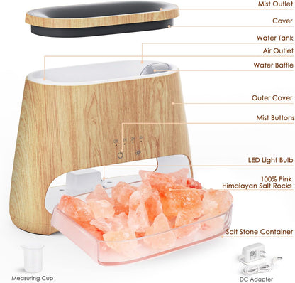 2-in-1 Ultrasonic Essential Oil Diffuser & Himalayan Salt Lamp
