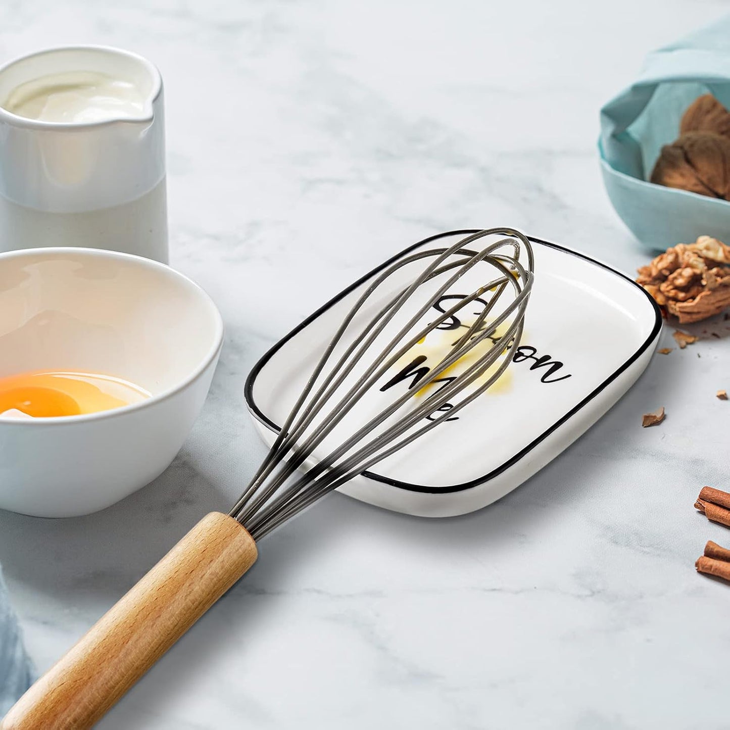 Ceramic Spoon Rest for Stove Top - Large Heat-Resistant Utensil Holder for Kitchen Counter, Modern Farmhouse Cooking Spoon Rest.