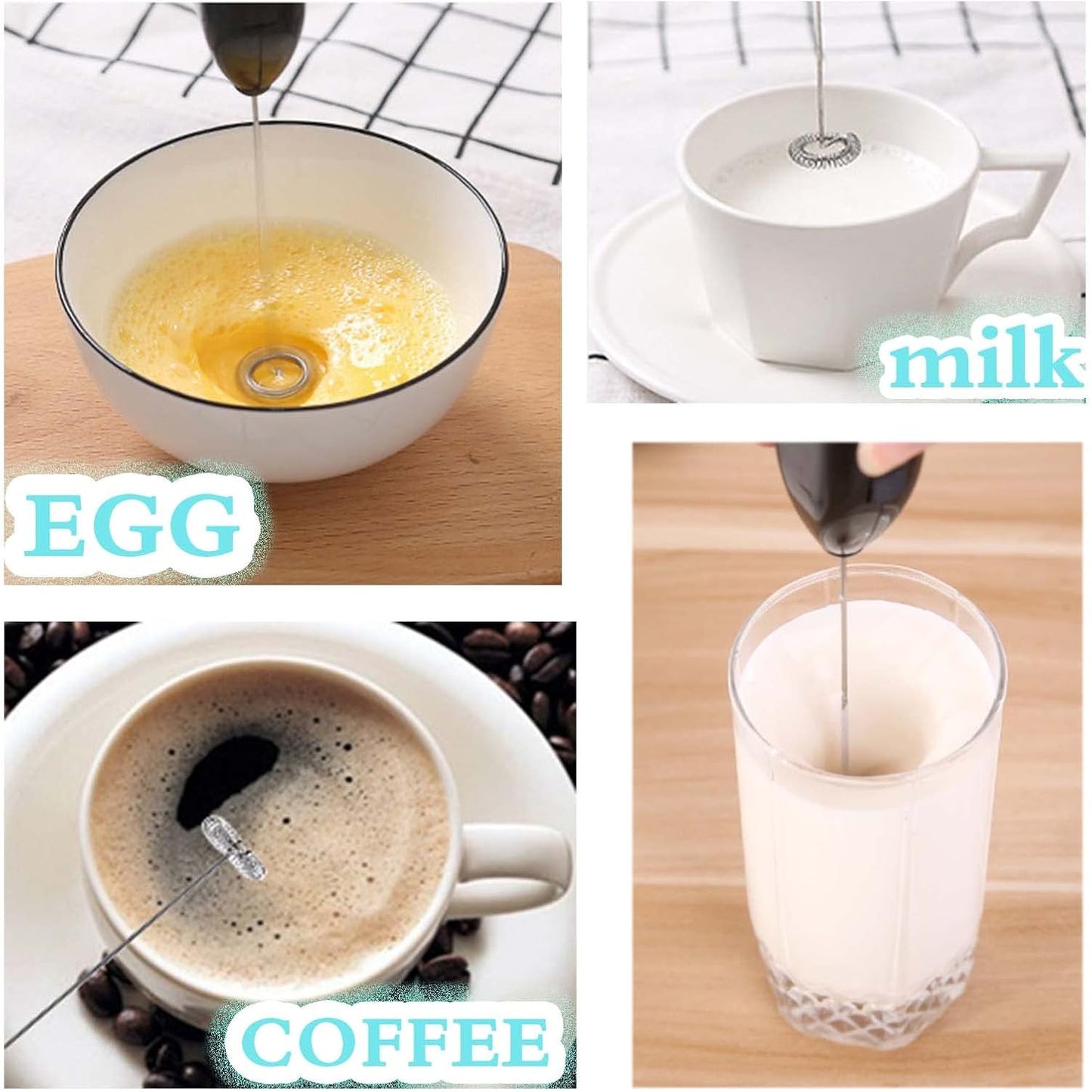Multi-Purpose Hand Blender, Immersion Electric Milk Frother, 304 Stainless Steel Blender Stick, Handheld Electric Handle Egg Beater Coffee Juice Mixer Black Colors 8.5 x 1.57 x 1.06 inches