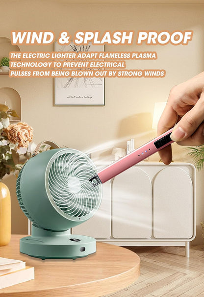 Rose Gold Electric Candle Lighter - Rechargeable USB Arc Lighter for Candles, Camping & Home Use