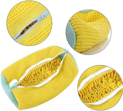 Shoe Washing Machine Bag (2 Pack) - Sneaker Laundry Bag for Washer, Reusable Mesh Shoe Cleaner Protector, Durable Chenille Fiber for Sneakers, Canvas, Sports & Kids Shoes, Prevents Damage & Scuffs