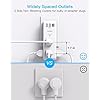One Beat Surge Protector Outlet Extender - One Beat 6 AC Multi Plug Outlet with 3 USB Ports (1 USB C), 1800J Wall Charger, 3-Sided Power Strip Spaced Outlet Splitter for Home Office  & Travel Color ‎White 6.3 x 2.76 x 2.17 inches